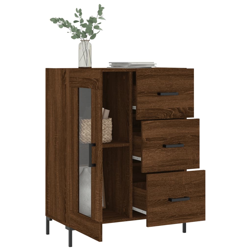 Buffet chêne marron 69,5x34x90 cm bois d'ingénierie Buffets & bahuts vidaXL   