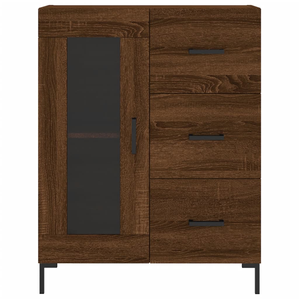 Buffet chêne marron 69,5x34x90 cm bois d'ingénierie Buffets & bahuts vidaXL   