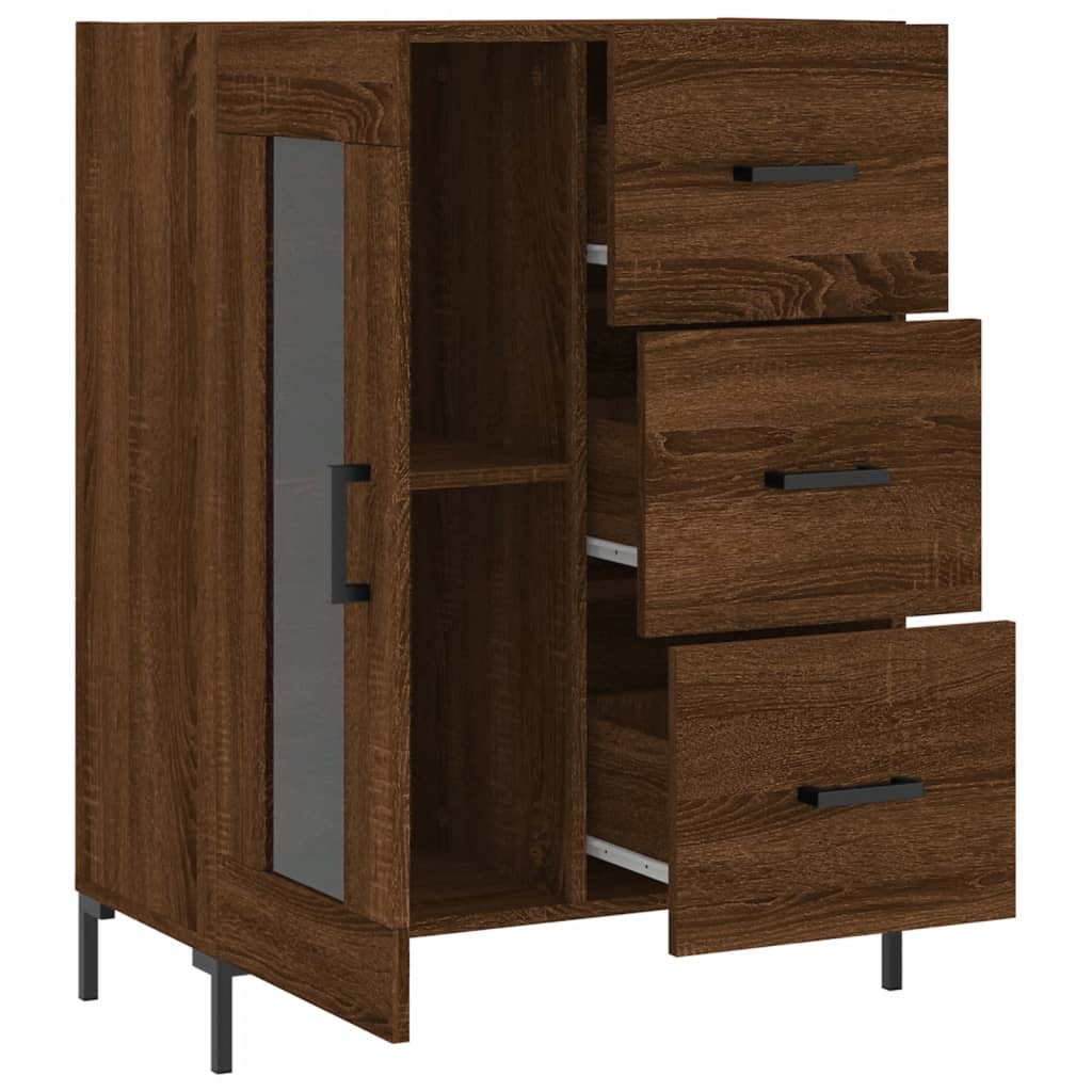 Buffet chêne marron 69,5x34x90 cm bois d'ingénierie Buffets & bahuts vidaXL   