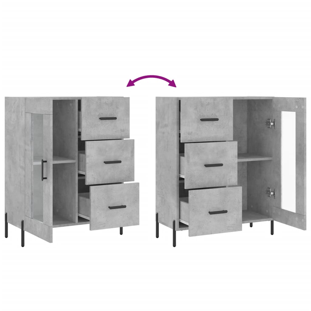 Buffet gris béton 69,5x34x90 cm bois d'ingénierie Buffets & bahuts vidaXL   