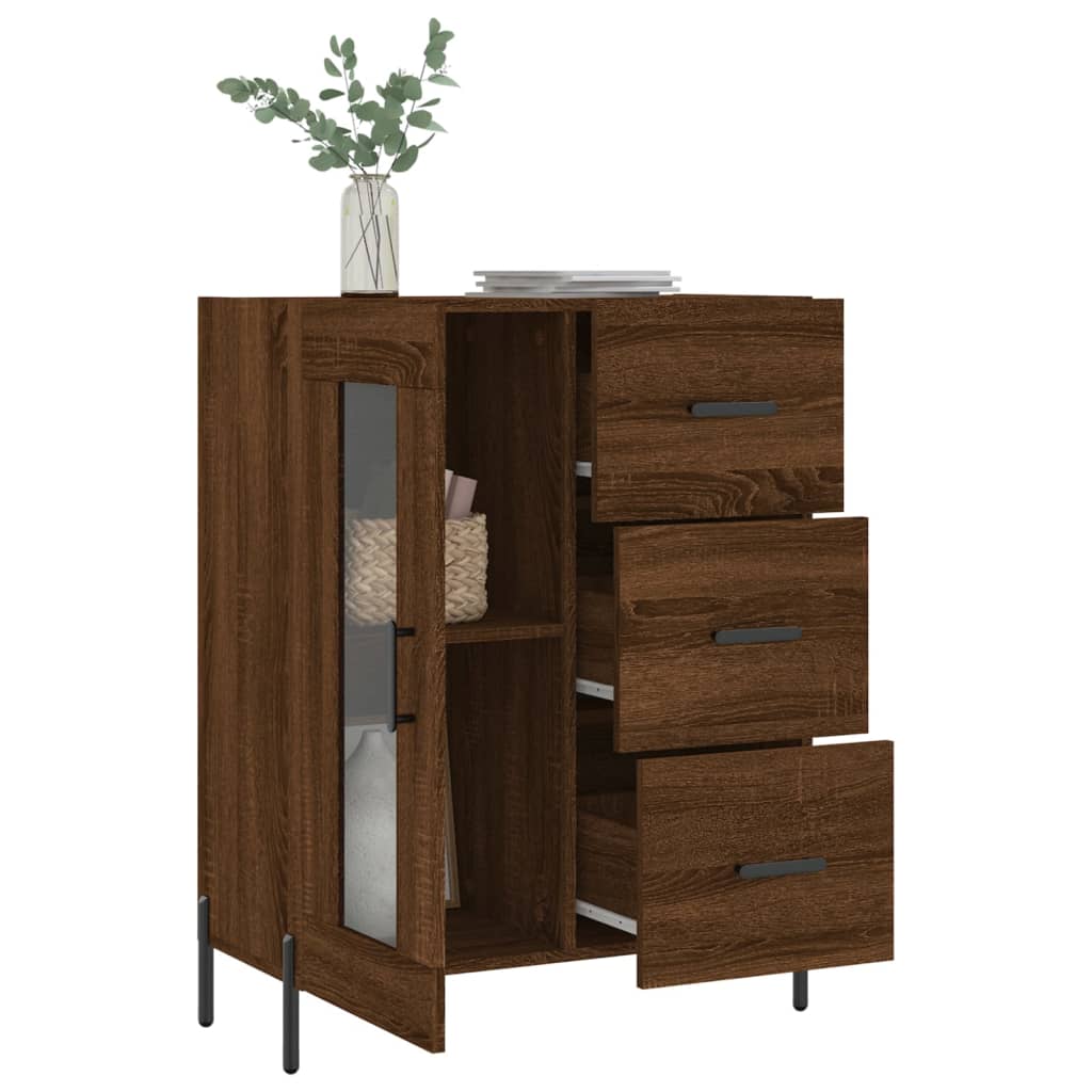 Buffet chêne marron 69,5x34x90 cm bois d'ingénierie Buffets & bahuts vidaXL   
