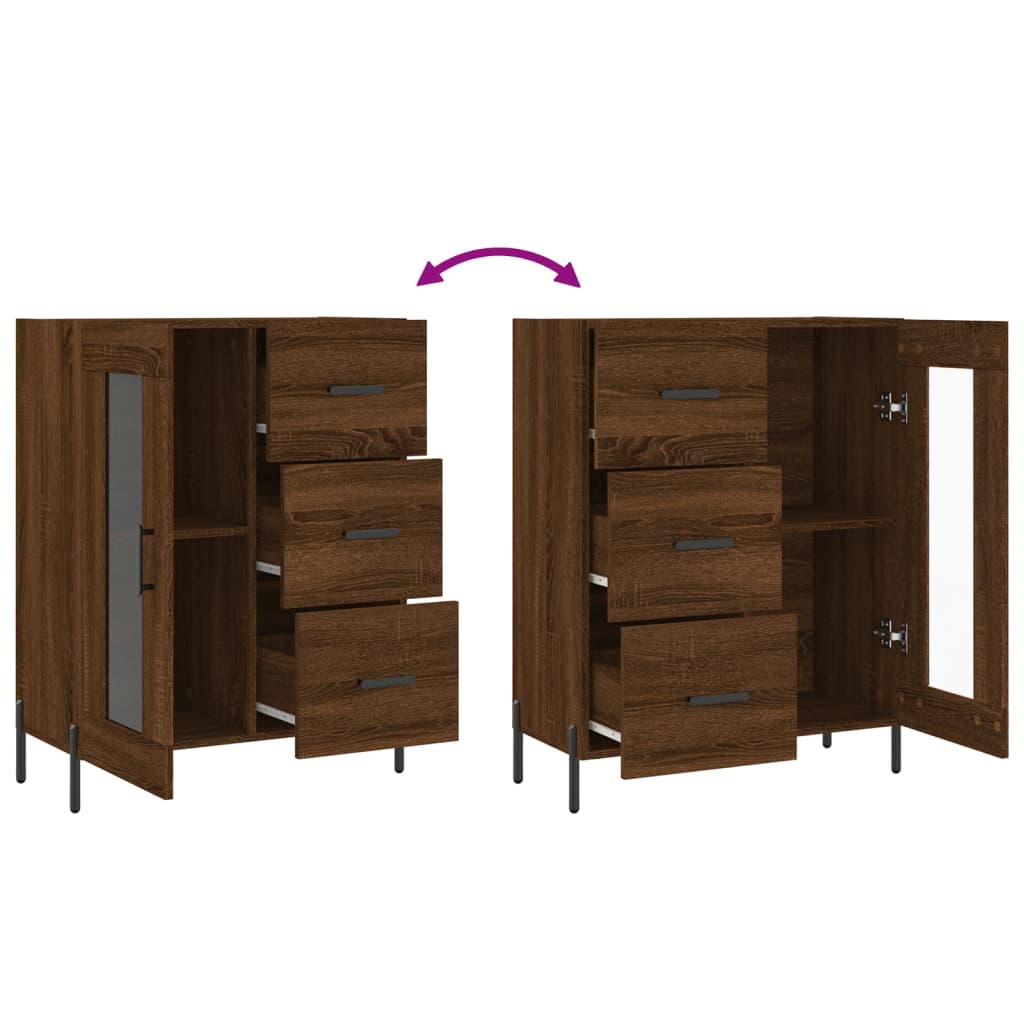 Buffet chêne marron 69,5x34x90 cm bois d'ingénierie Buffets & bahuts vidaXL   