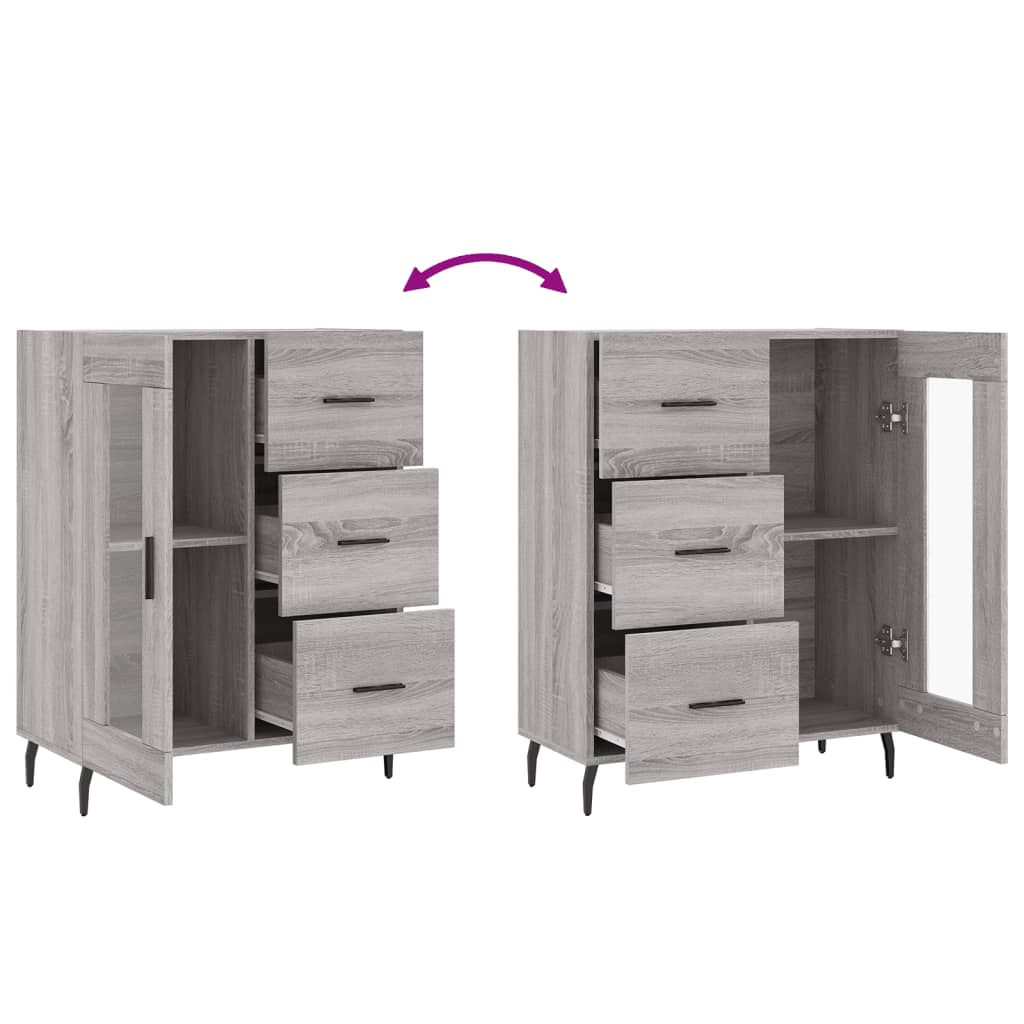 Buffet sonoma gris 69,5x34x90 cm bois d'ingénierie Buffets & bahuts vidaXL   