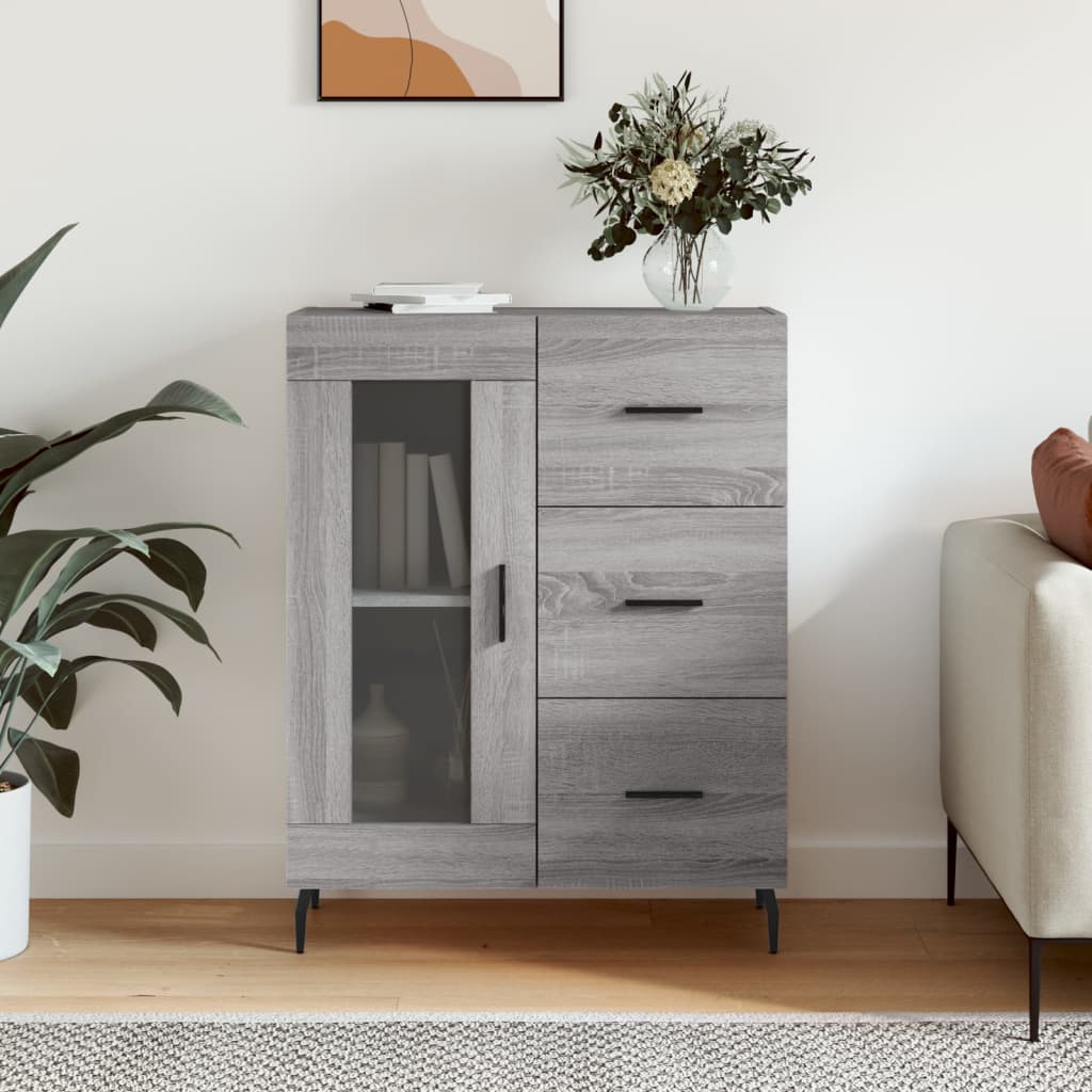 Buffet sonoma gris 69,5x34x90 cm bois d'ingénierie Buffets & bahuts vidaXL   