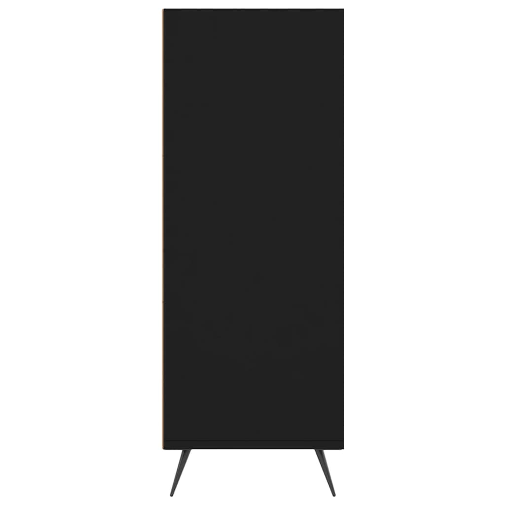 Bibliothèque noir 69,5x32,5x90 cm bois d'ingénierie Bibliothèques vidaXL   