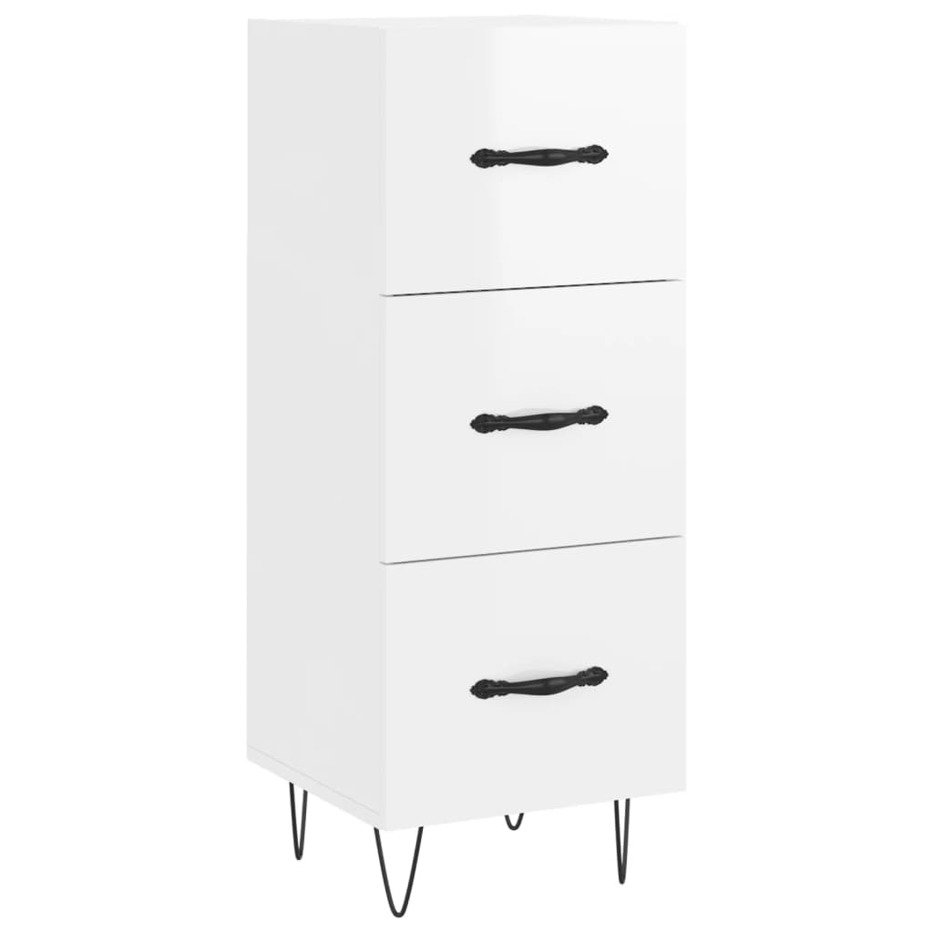 Buffet Blanc brillant 34,5x34x90 cm Bois d'ingénierie Buffets & bahuts vidaXL   