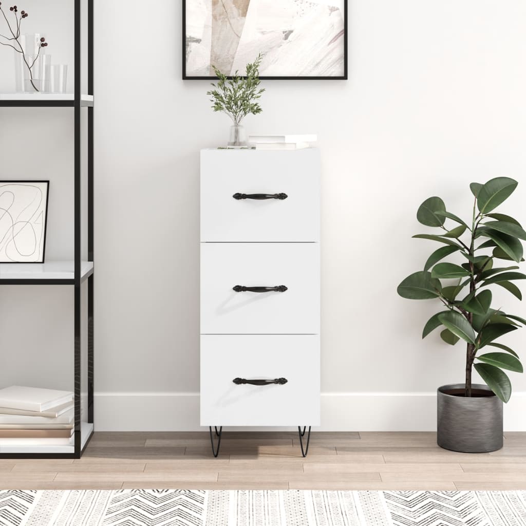 Buffet Blanc brillant 34,5x34x90 cm Bois d'ingénierie Buffets & bahuts vidaXL   