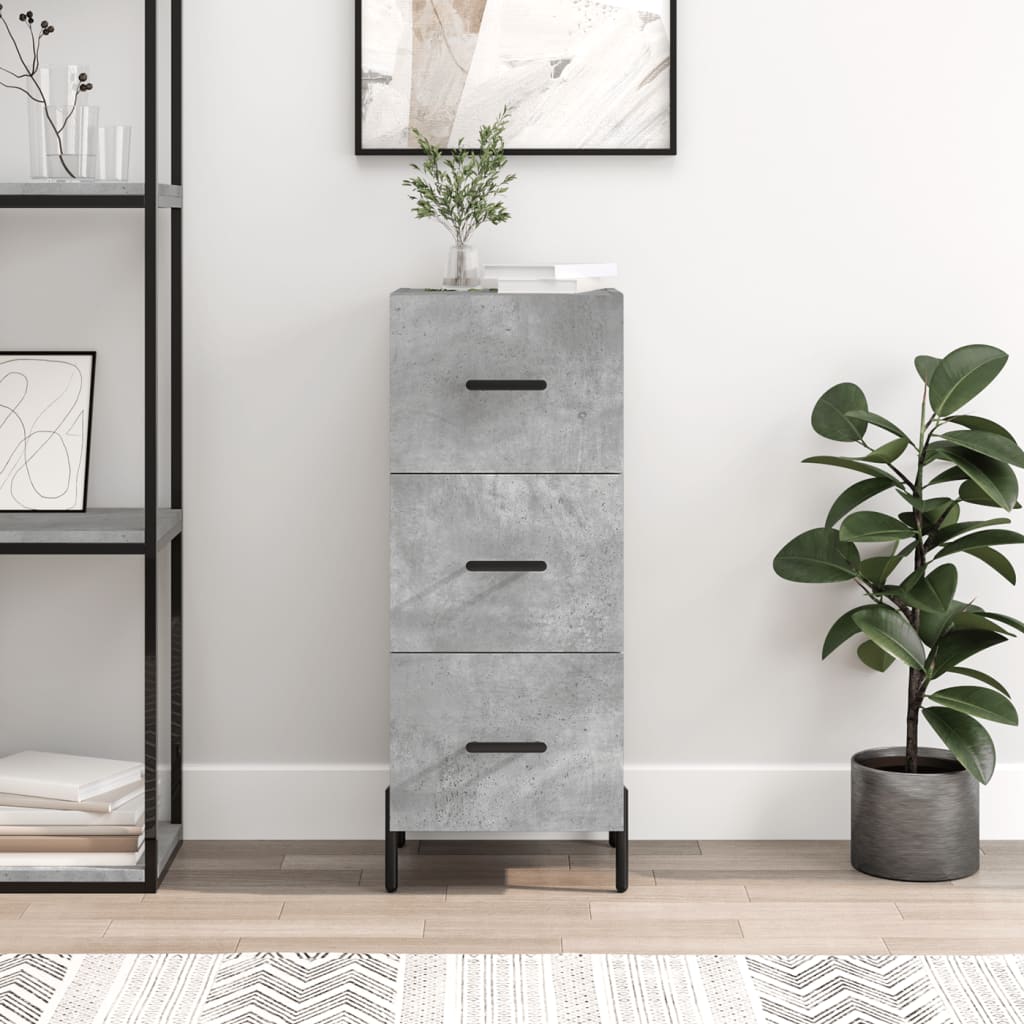 Buffet Gris béton 34,5x34x90 cm Bois d'ingénierie Buffets & bahuts vidaXL   