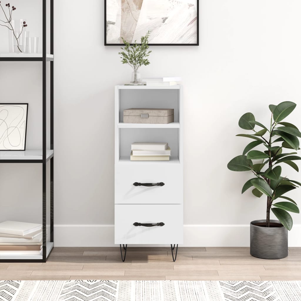 Buffet Blanc brillant 34,5x34x90 cm Bois d'ingénierie Buffets & bahuts vidaXL   