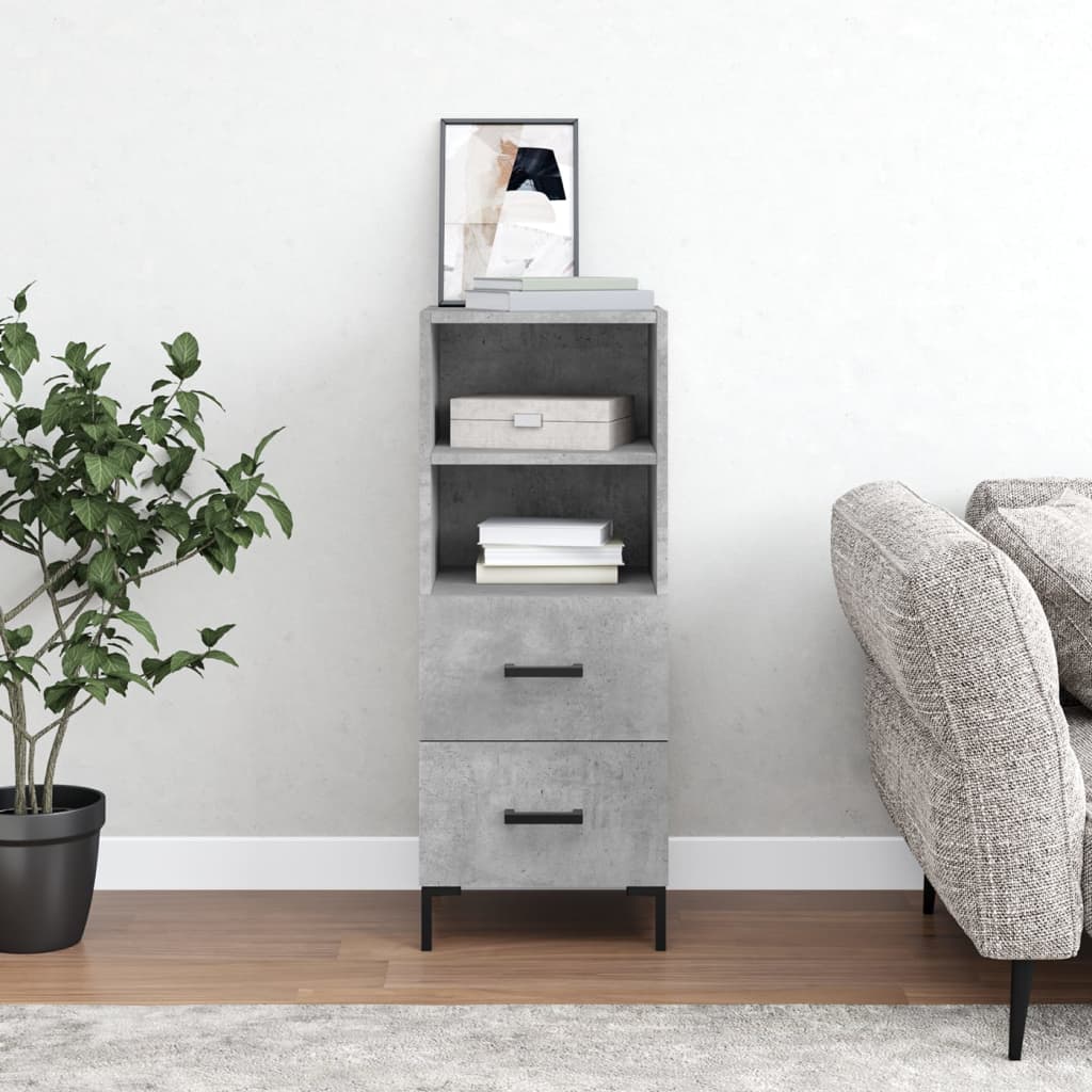 Buffet Gris béton 34,5x34x90 cm Bois d'ingénierie Buffets & bahuts vidaXL   