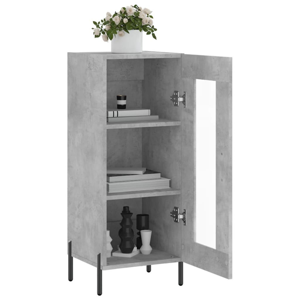 Buffet Gris béton 34,5x34x90 cm Bois d'ingénierie Buffets & bahuts vidaXL   