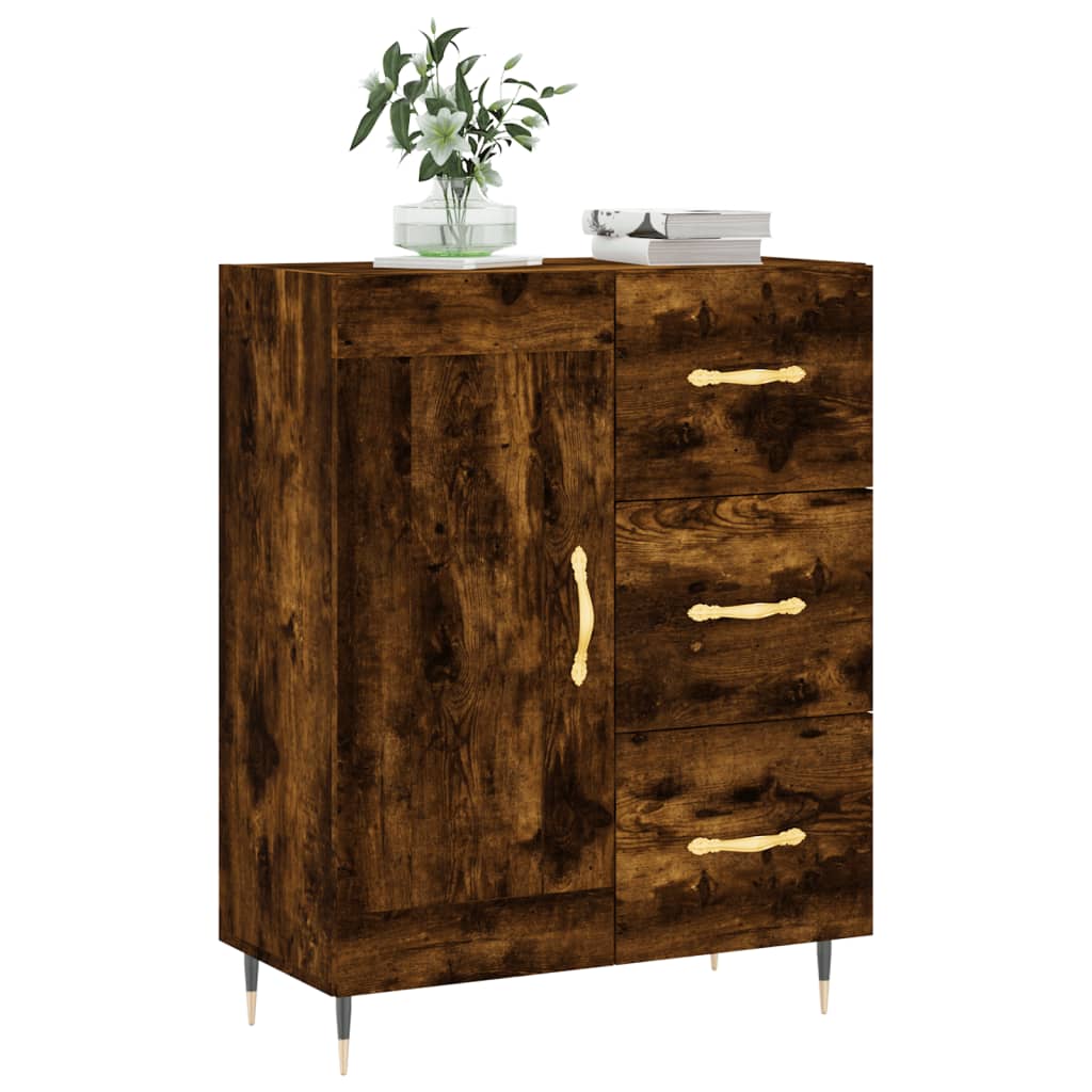 Buffet chêne fumé 69,5x34x90 cm bois d'ingénierie Buffets & bahuts vidaXL   