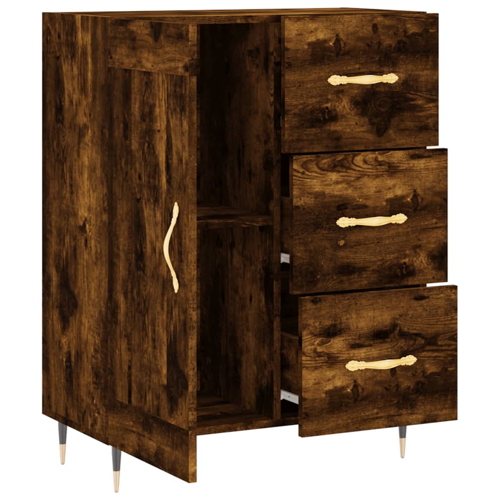 Buffet chêne fumé 69,5x34x90 cm bois d'ingénierie Buffets & bahuts vidaXL   