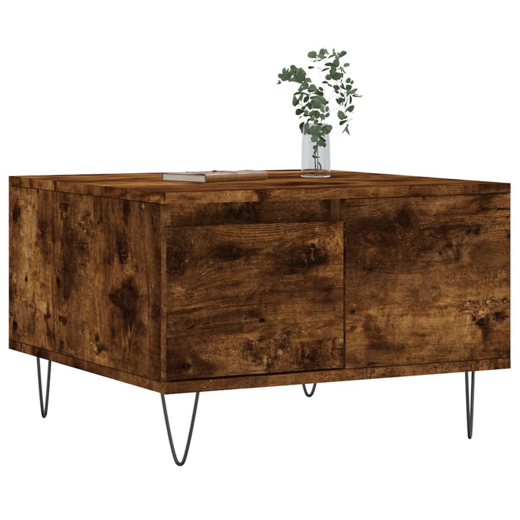 Table basse chêne fumé 55x55x36,5 cm bois d'ingénierie Tables basses vidaXL   