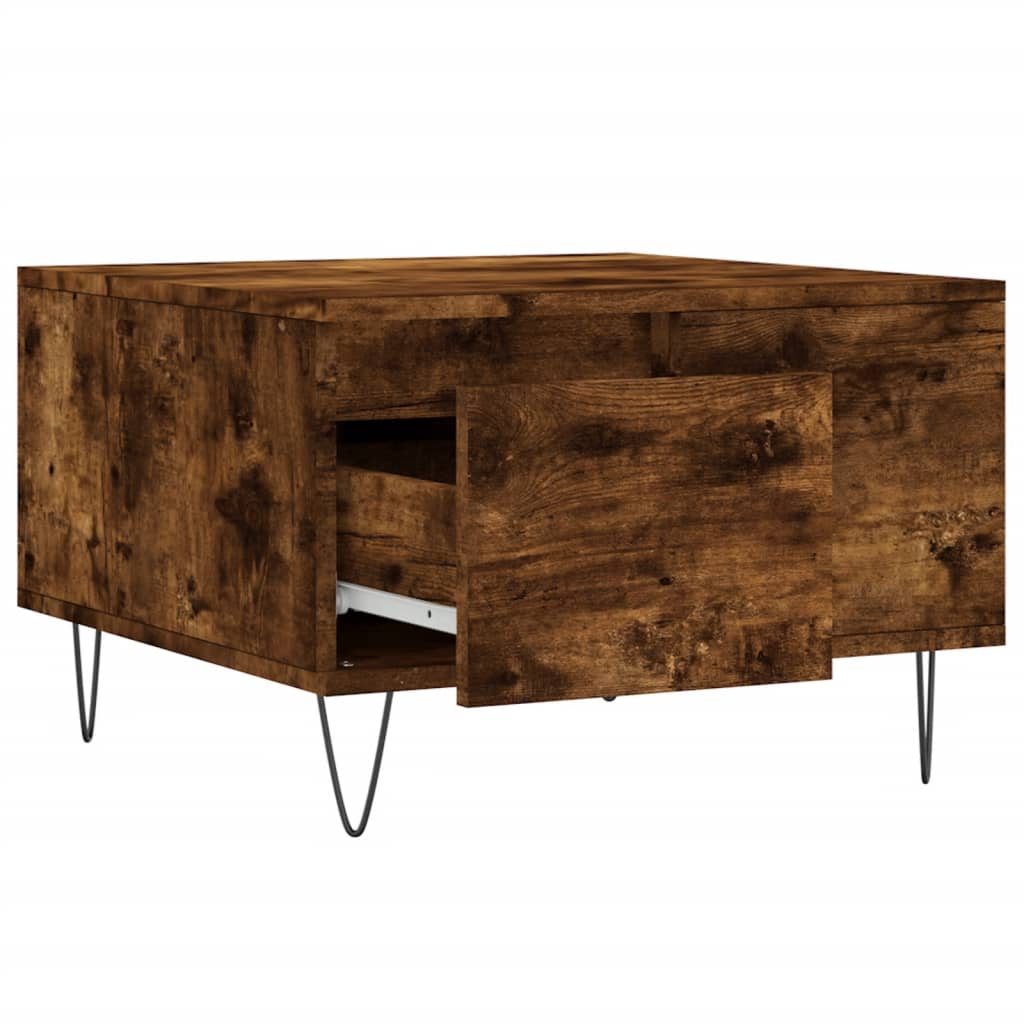 Table basse chêne fumé 55x55x36,5 cm bois d'ingénierie Tables basses vidaXL   
