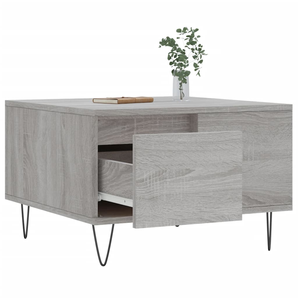 Table basse sonoma gris 55x55x36,5 cm bois d'ingénierie Tables basses vidaXL   