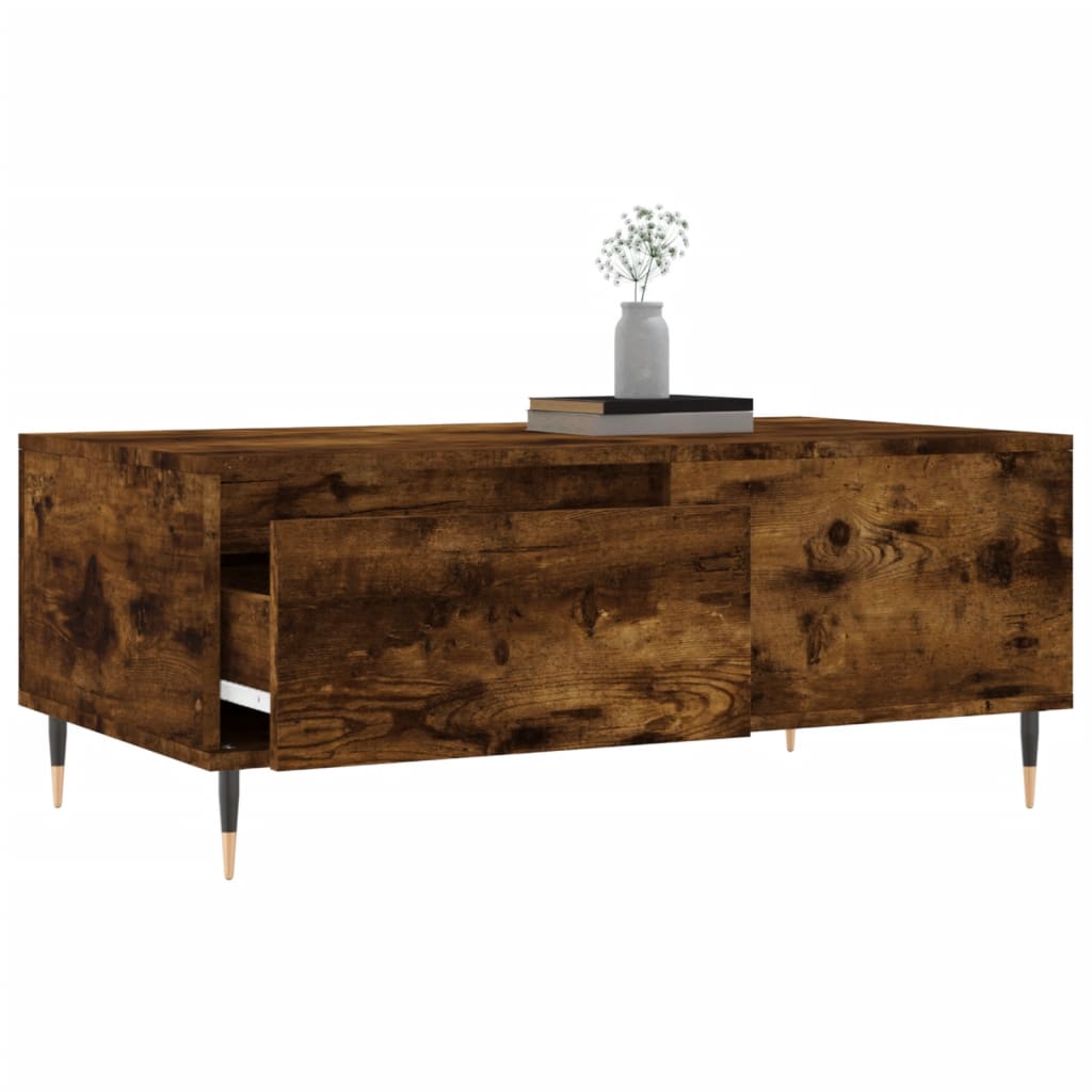 Table basse Chêne fumé 90x50x36,5 cm Bois d'ingénierie Tables basses vidaXL   
