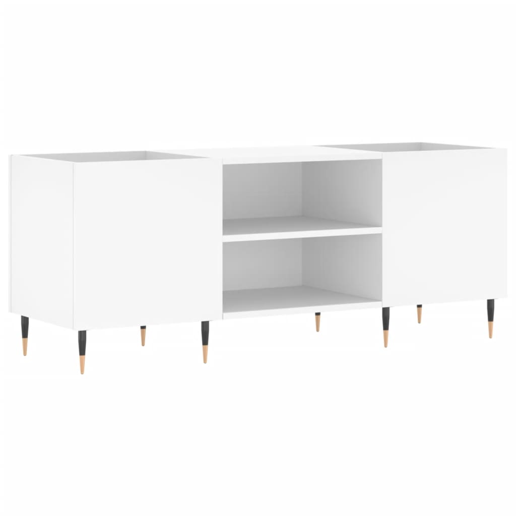 Armoire à disques blanc 121x38x48 cm bois d'ingénierie Fixations & meubles de rangement multimédia vidaXL   