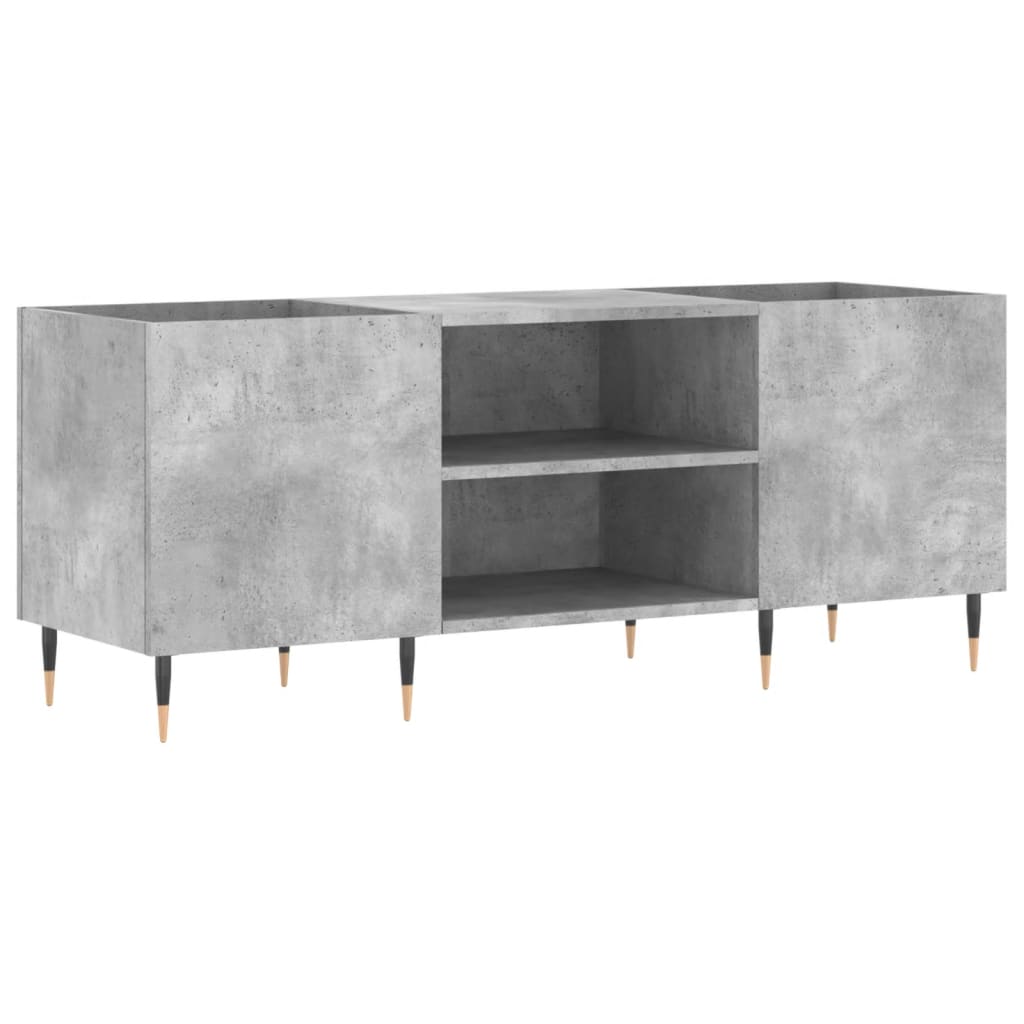 Armoire à disques gris béton 121x38x48 cm bois d'ingénierie Fixations & meubles de rangement multimédia vidaXL   