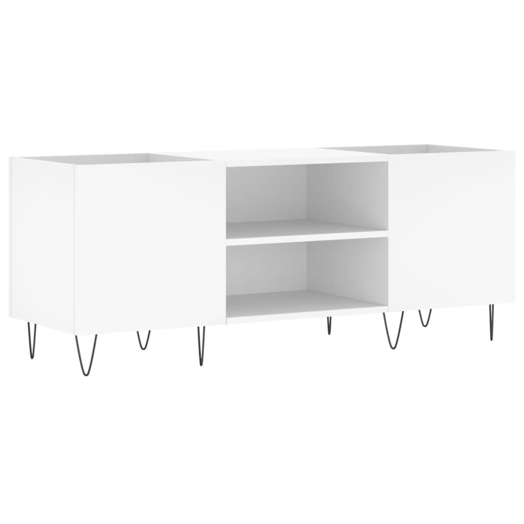 Armoire à disques blanc 121x38x48 cm bois d'ingénierie Fixations & meubles de rangement multimédia vidaXL   