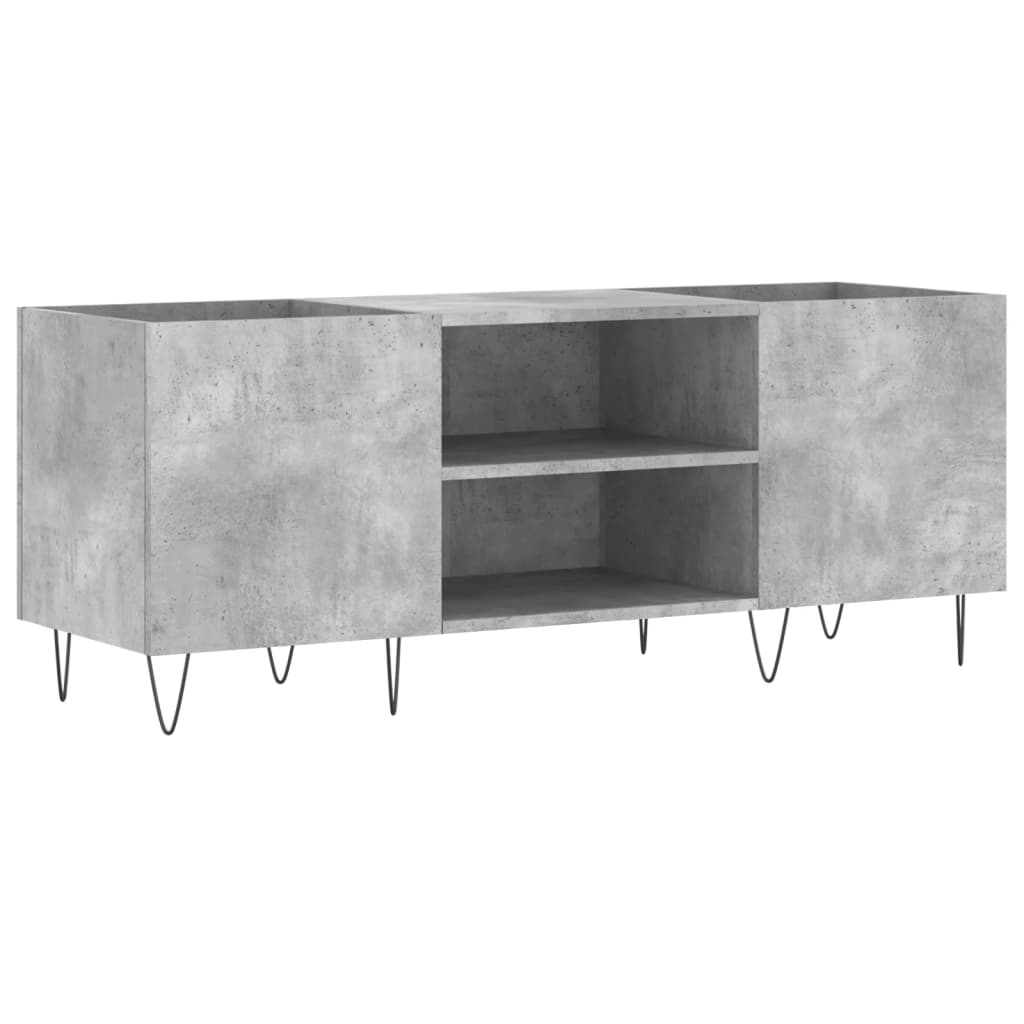 Armoire à disques gris béton 121x38x48 cm bois d'ingénierie Fixations & meubles de rangement multimédia vidaXL   
