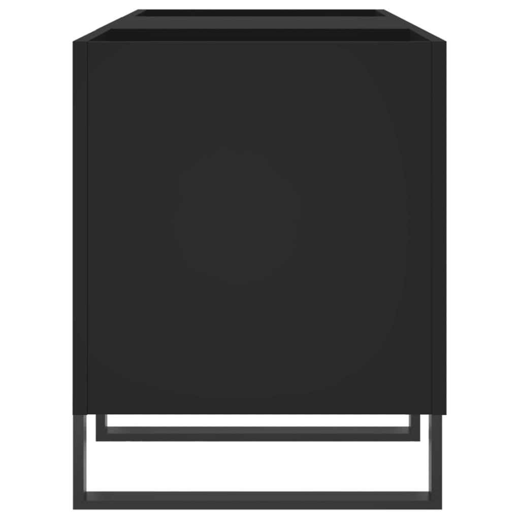 Armoire à disques noir 121x38x48 cm bois d'ingénierie Fixations & meubles de rangement multimédia vidaXL   