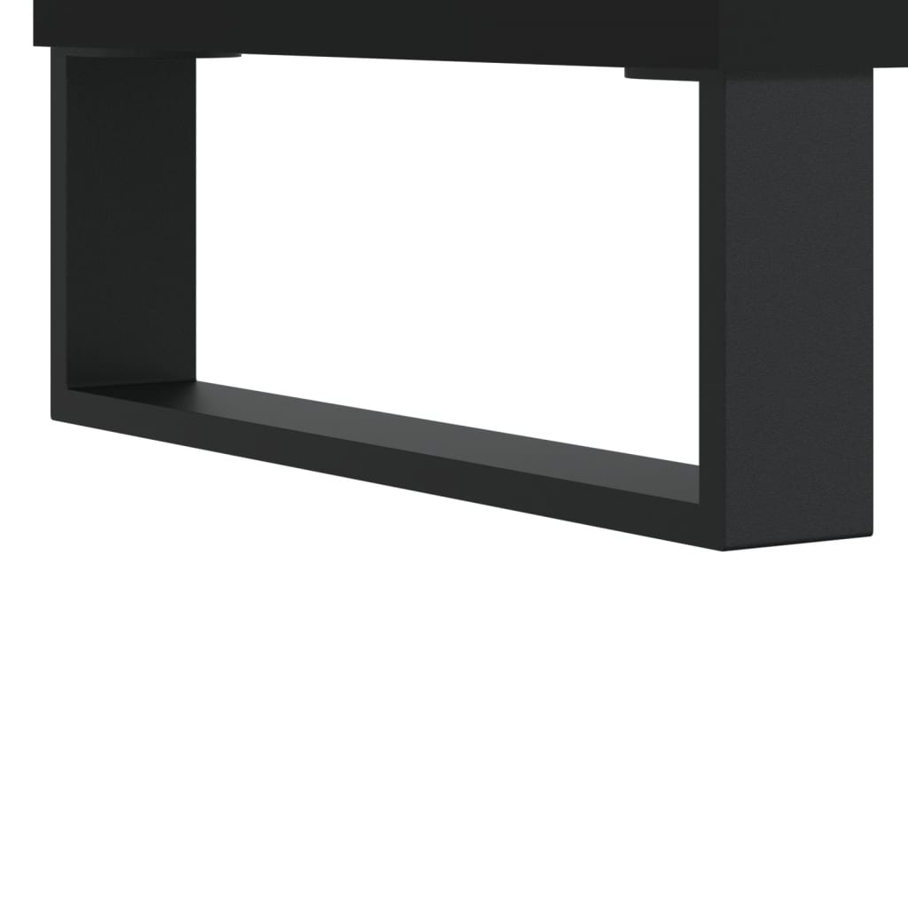 Armoire à disques noir 121x38x48 cm bois d'ingénierie Fixations & meubles de rangement multimédia vidaXL   