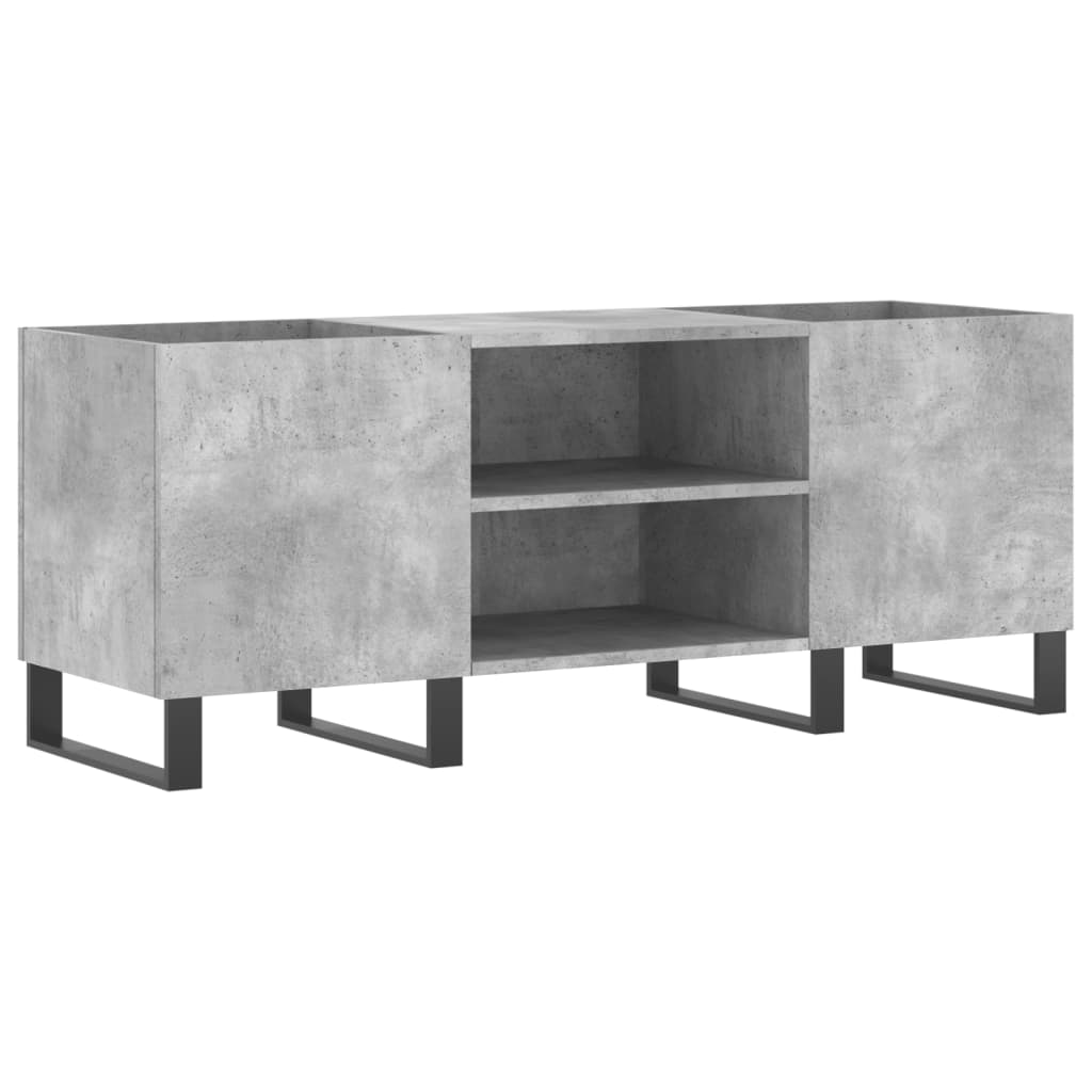 Armoire à disques gris béton 121x38x48 cm bois d'ingénierie Fixations & meubles de rangement multimédia vidaXL   
