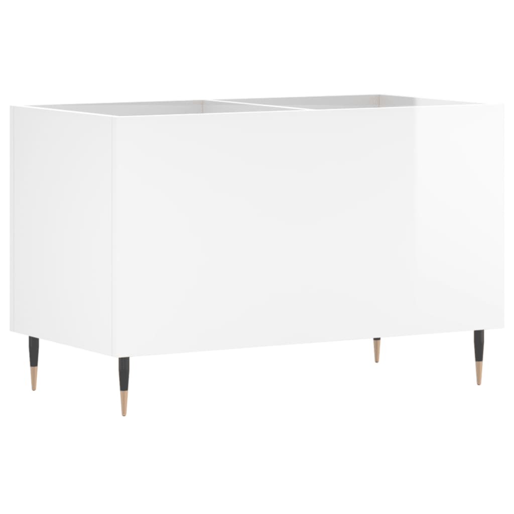 Armoire à disques blanc brillant 74,5x38x48cm bois d'ingénierie Fixations & meubles de rangement multimédia vidaXL   