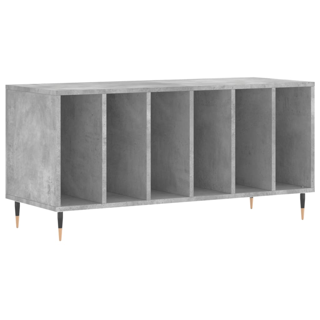 Armoire à disques gris béton 100x38x48 cm bois d'ingénierie Fixations & meubles de rangement multimédia vidaXL   