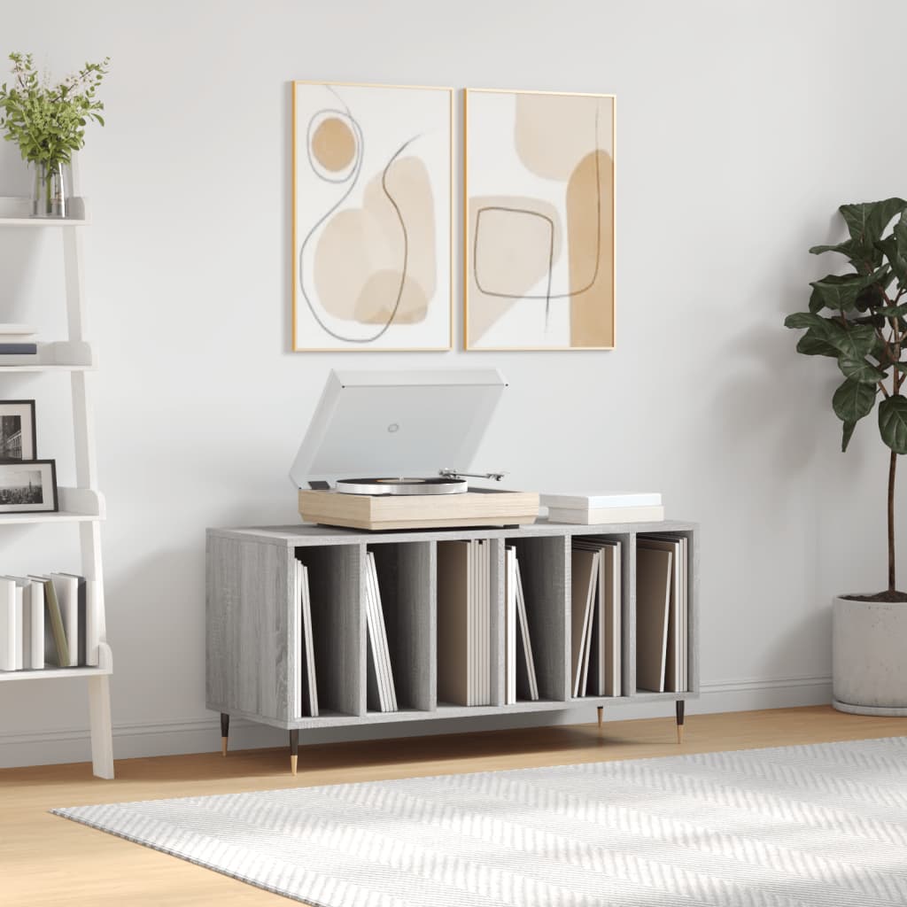 Armoire à disques sonoma gris 100x38x48 cm bois d'ingénierie Fixations & meubles de rangement multimédia vidaXL   