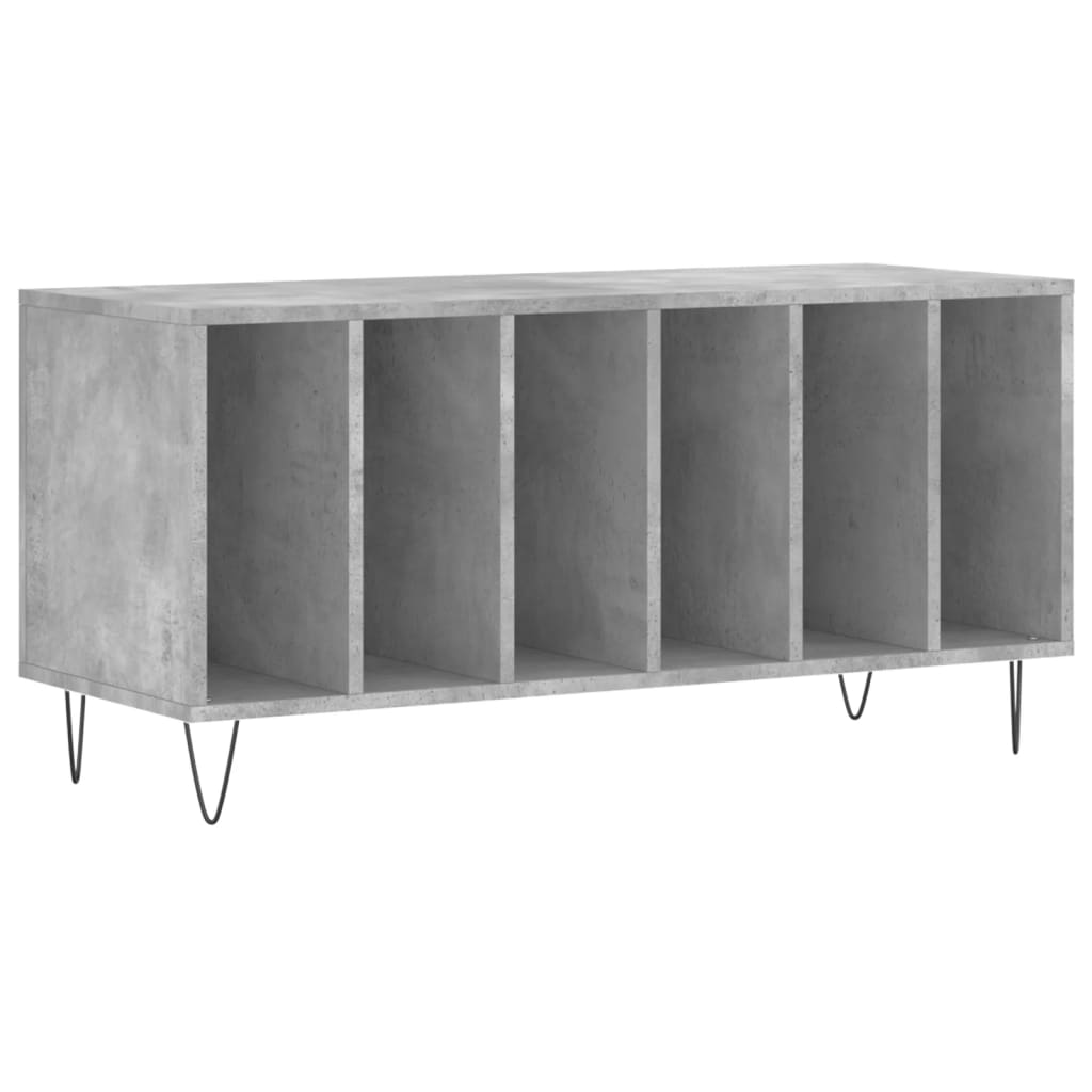 Armoire à disques gris béton 100x38x48 cm bois d'ingénierie Fixations & meubles de rangement multimédia vidaXL   