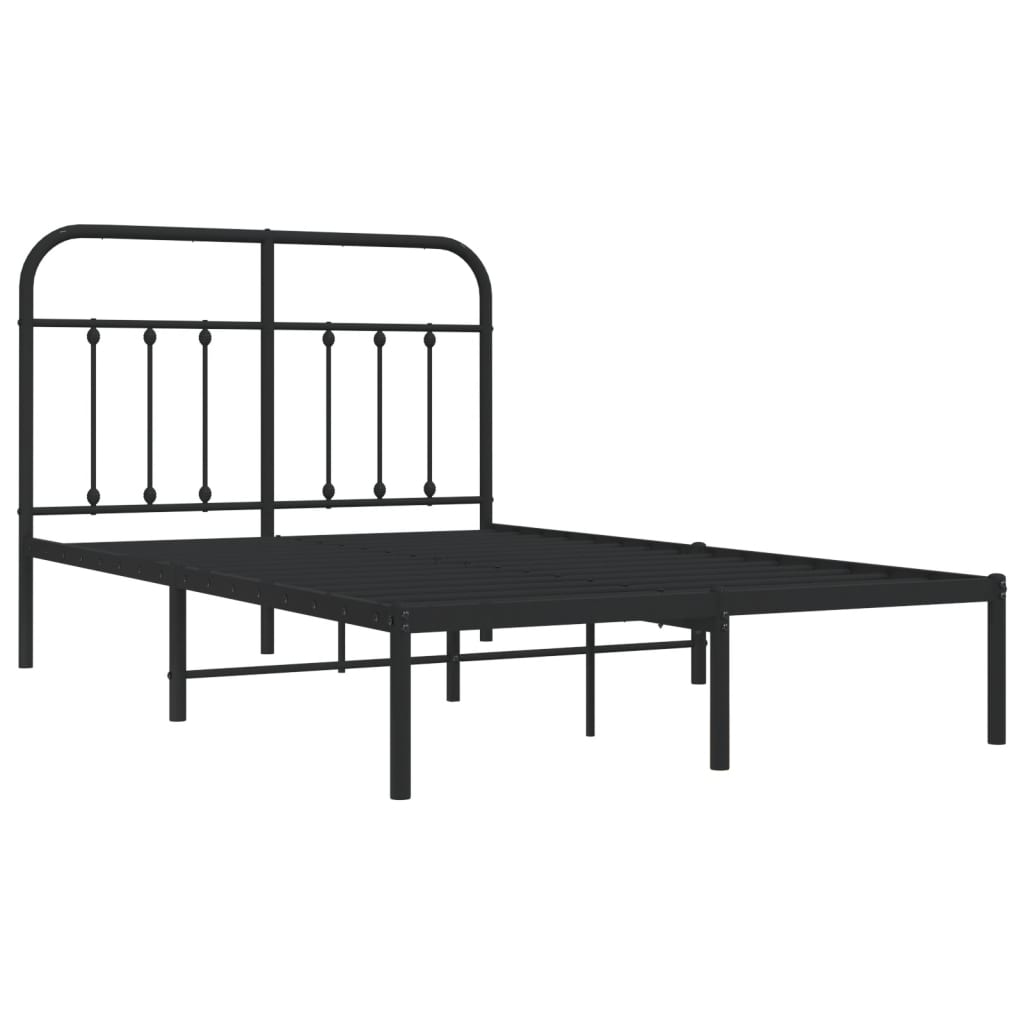 Cadre de lit métal avec tête de lit noir 120x190 cm Lits & cadres de lit vidaXL   
