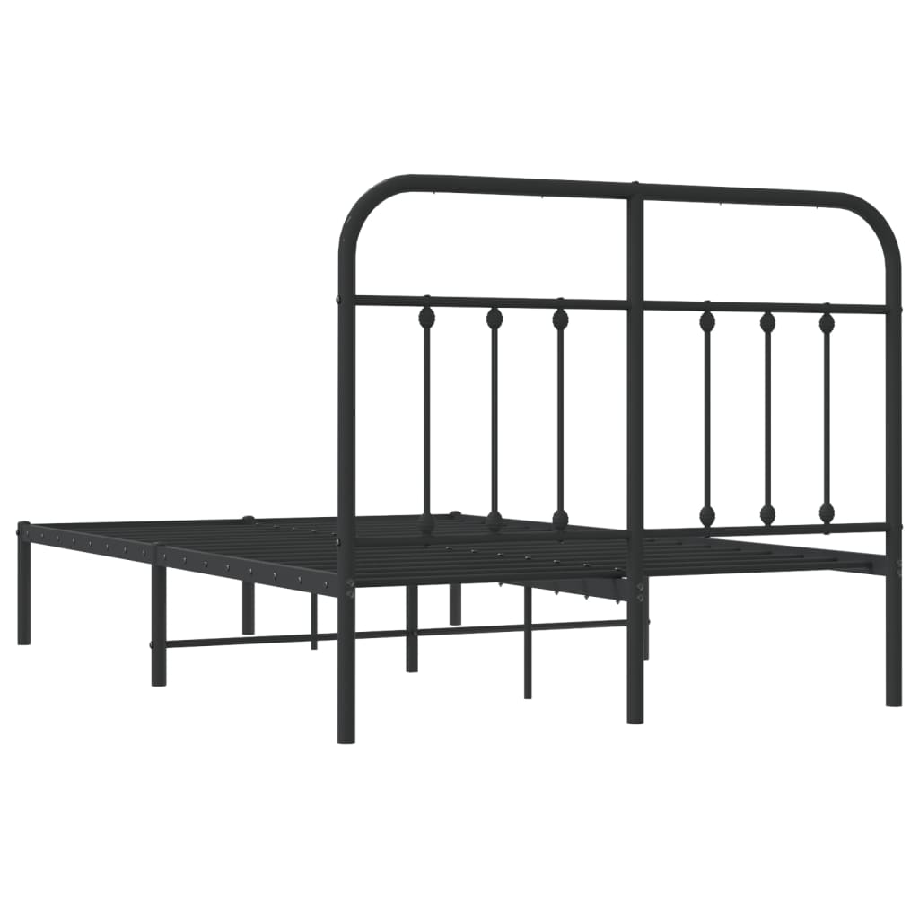 Cadre de lit métal avec tête de lit noir 120x190 cm Lits & cadres de lit vidaXL   