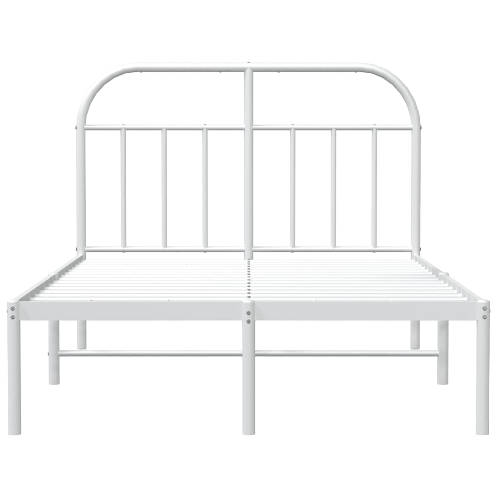 Cadre de lit métal avec tête de lit blanc 135x190 cm Lits & cadres de lit vidaXL   