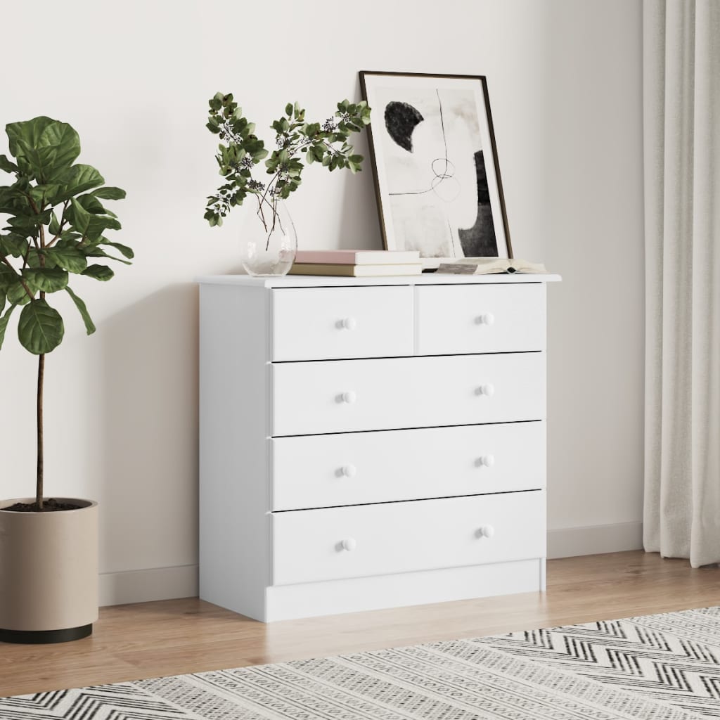 Commode ALTA blanc 77x35x73 cm bois massif de pin Commodes vidaXL   
