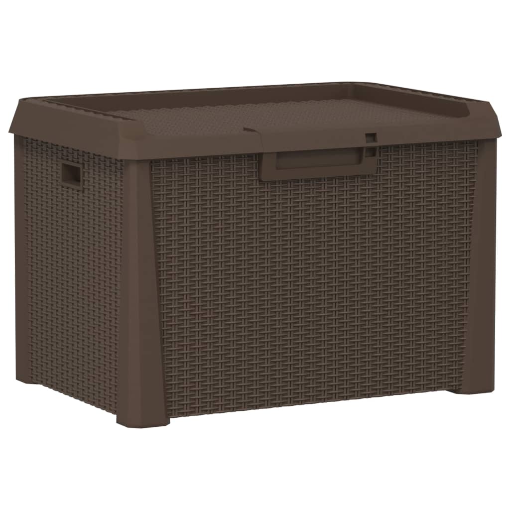 Boîte de rangement de jardin marron 125 L PP Coffres de jardin vidaXL   