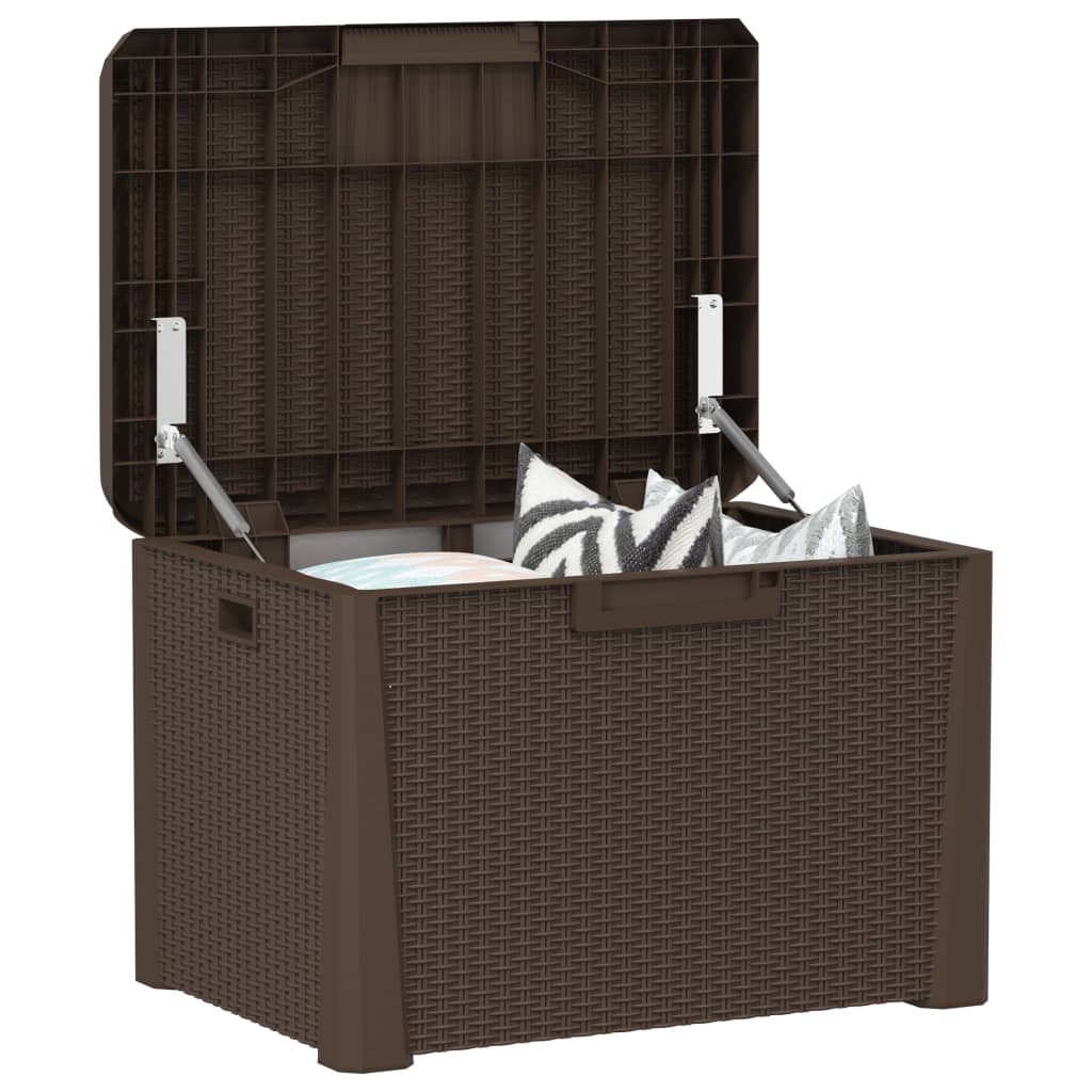 Boîte de rangement de jardin marron 125 L PP Coffres de jardin vidaXL   