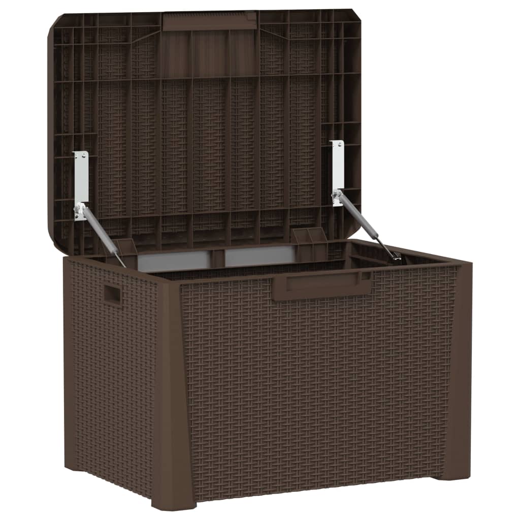 Boîte de rangement de jardin marron 125 L PP Coffres de jardin vidaXL   