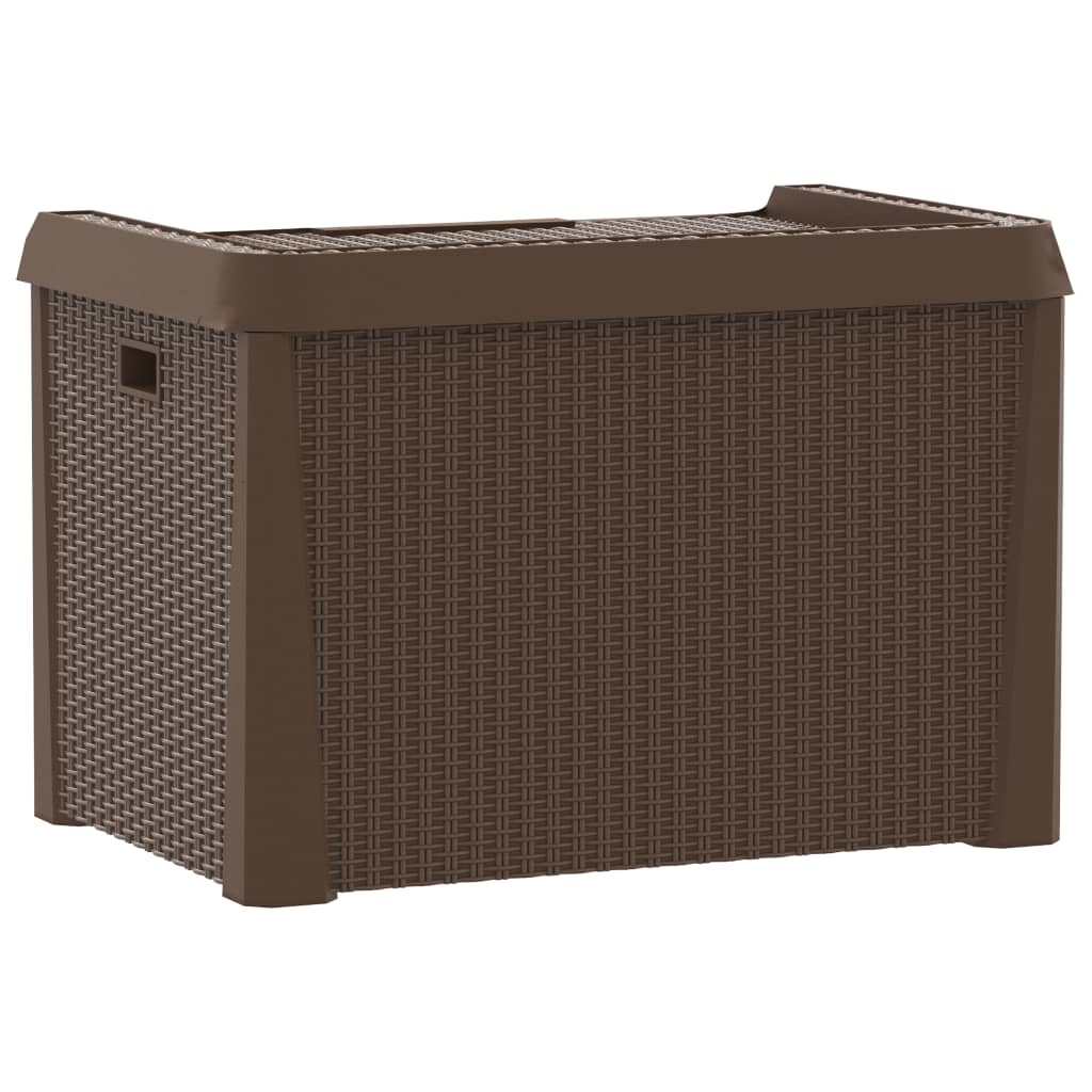 Boîte de rangement de jardin marron 125 L PP Coffres de jardin vidaXL   