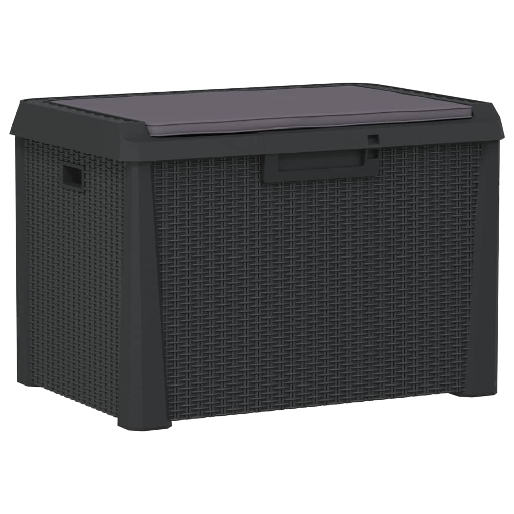 Boîte de rangement jardin coussin de siège anthracite 125 L PP Coffres de jardin vidaXL   