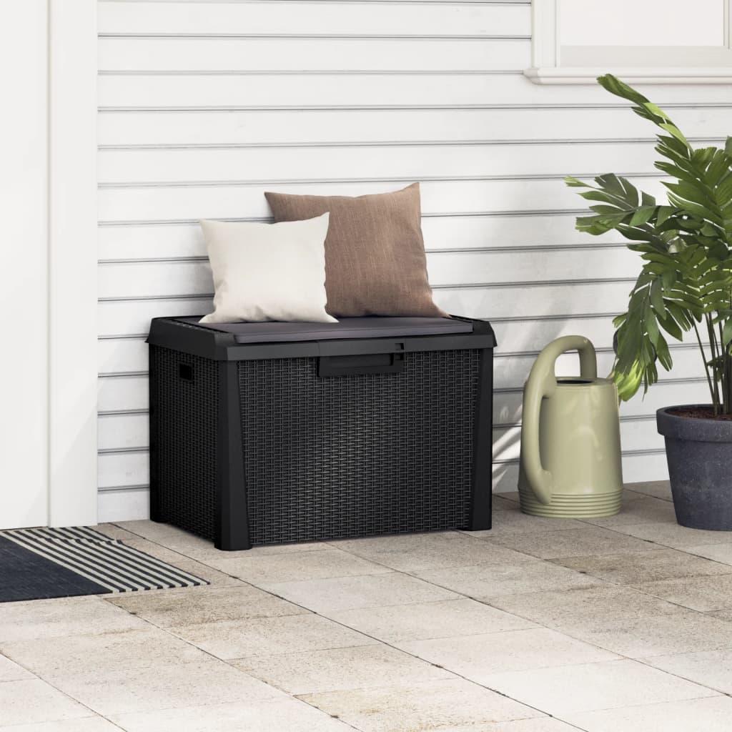 Boîte de rangement jardin coussin de siège anthracite 125 L PP Coffres de jardin vidaXL   