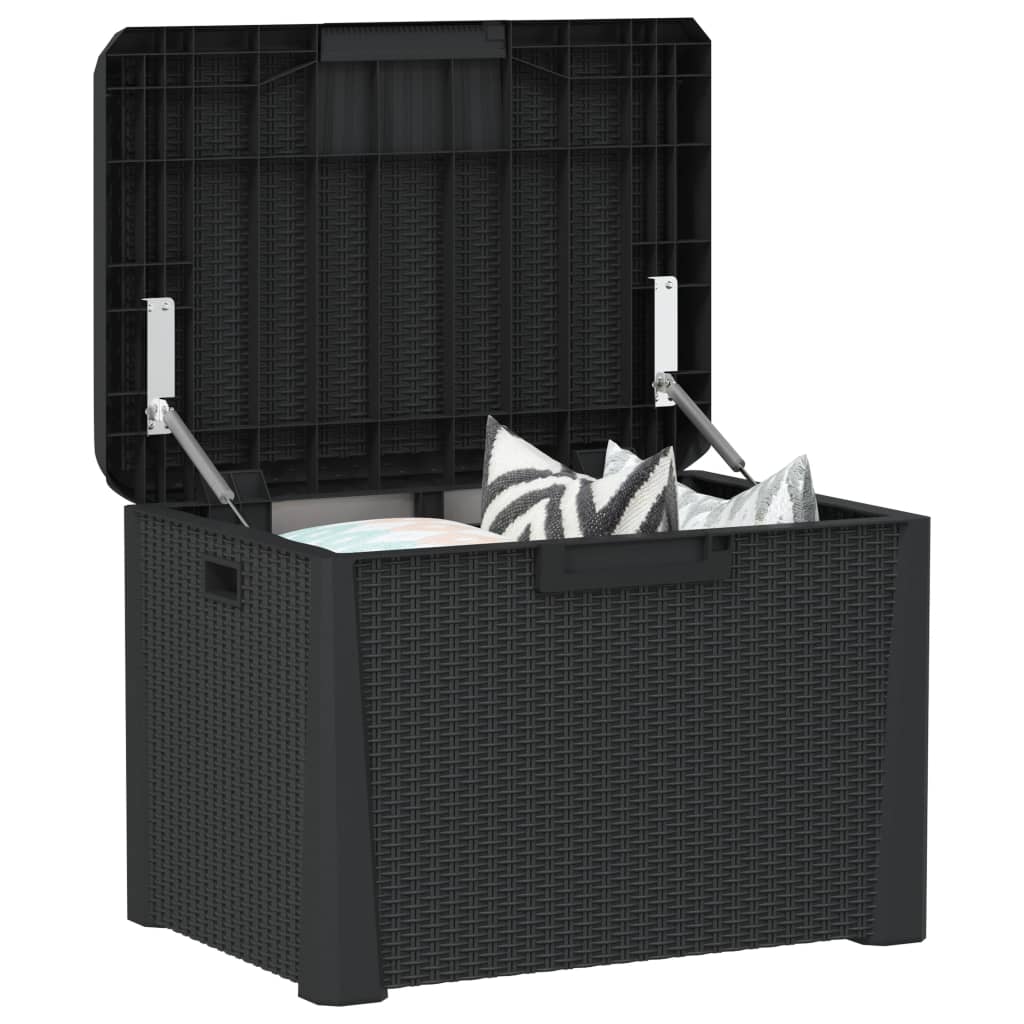 Boîte de rangement jardin coussin de siège anthracite 125 L PP Coffres de jardin vidaXL   