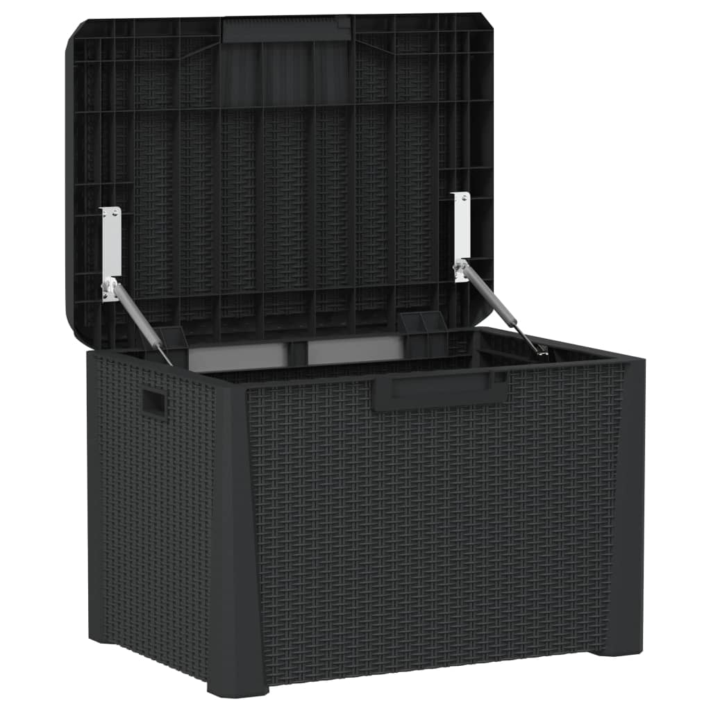 Boîte de rangement jardin coussin de siège anthracite 125 L PP Coffres de jardin vidaXL   