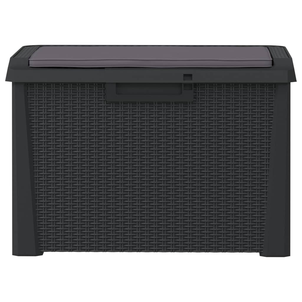 Boîte de rangement jardin coussin de siège anthracite 125 L PP Coffres de jardin vidaXL   