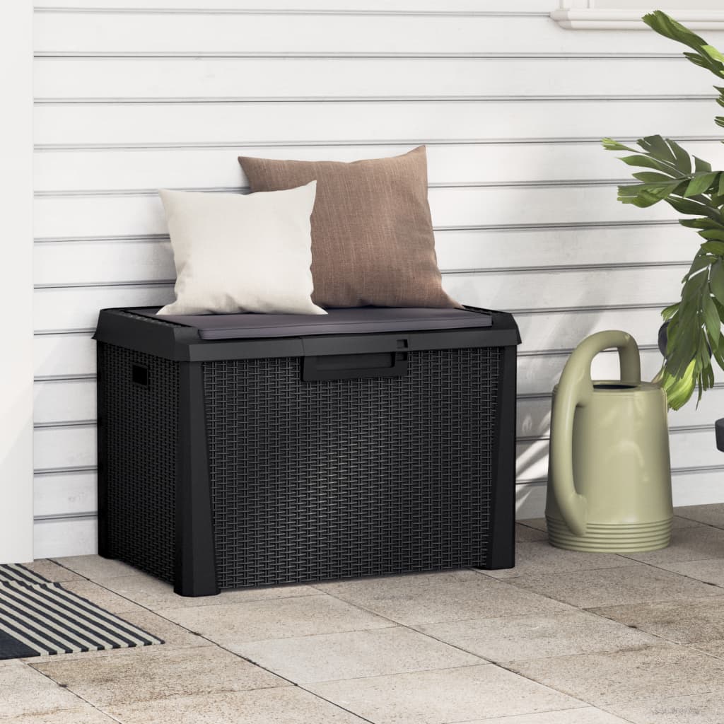 Boîte de rangement jardin coussin de siège anthracite 125 L PP Coffres de jardin vidaXL   