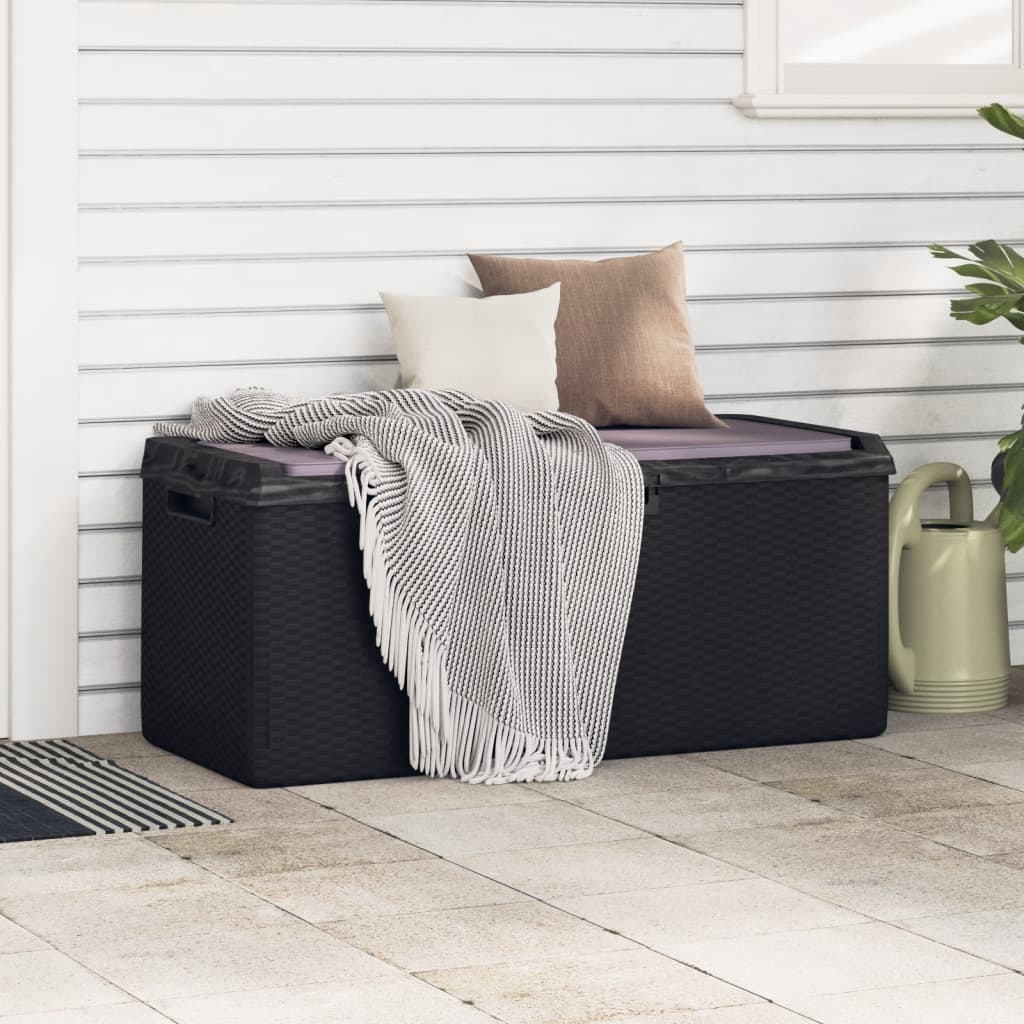 Boîte de rangement jardin coussin de siège anthracite 350 L PP Coffres de jardin vidaXL   