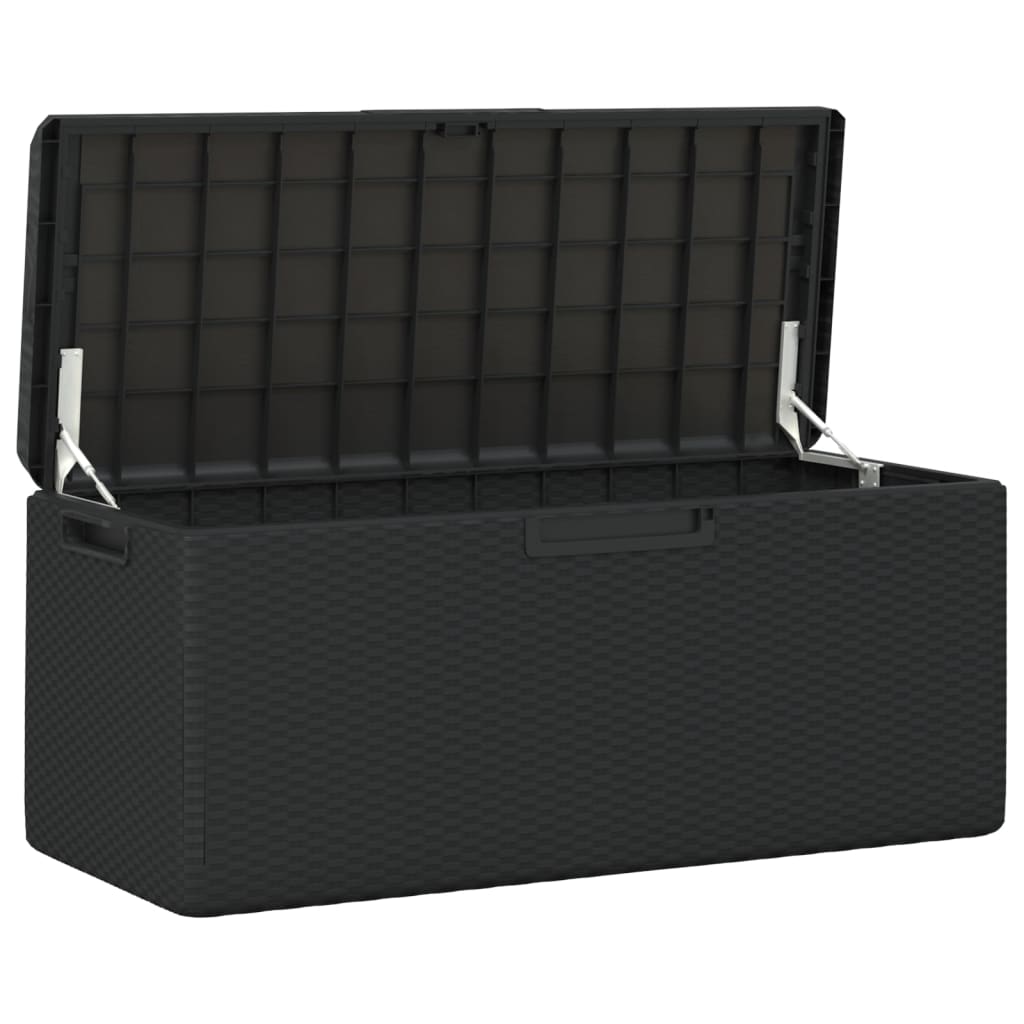 Boîte de rangement jardin coussin de siège anthracite 350 L PP Coffres de jardin vidaXL   
