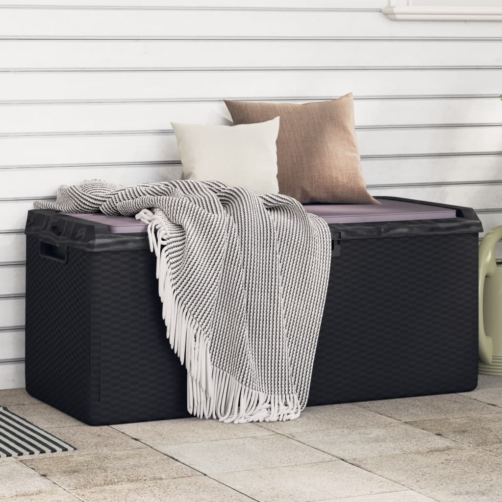 Boîte de rangement jardin coussin de siège anthracite 350 L PP Coffres de jardin vidaXL   
