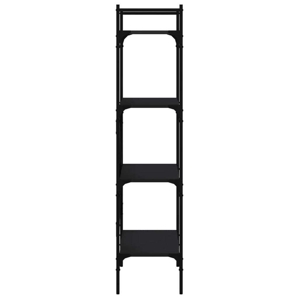 Bibliothèque à 4 niveaux noir 56x31,5x138,5cm bois d'ingénierie Bibliothèques vidaXL   